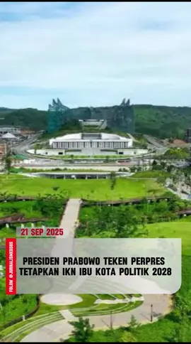 Presiden Prabowo Subianto menetapkan Ibu Kota Nusantara (IKN) di Penajam Paser Utara, Kalimantan Timur (Kaltim), menjadi ibu kota politik pada tahun 2028. Ketetapan ini dituangkan dalam Peraturan Presiden (Perpres) Nomor 79 Tahun 2025 tentang Pemutakhiran Rencana Kerja Pemerintah Tahun 2025. Perpres tersebut diundangkan pada 30 Juni 2025. “Perencanaan dan pembangunan kawasan, serta pemindahan ke Ibu Kota Nusantara dilaksanakan sebagai upaya mendukung terwujudnya Ibu Kota Nusantara menjadi ibu kota politik di tahun 2028,” tulis lampiran Perpres tersebut Perpres tersebut juga memerinci syarat IKN menjadi ibu kota politik di tahun 2028. #ikn #ibukotanusantara #ibukotapolitik #prabowo 
