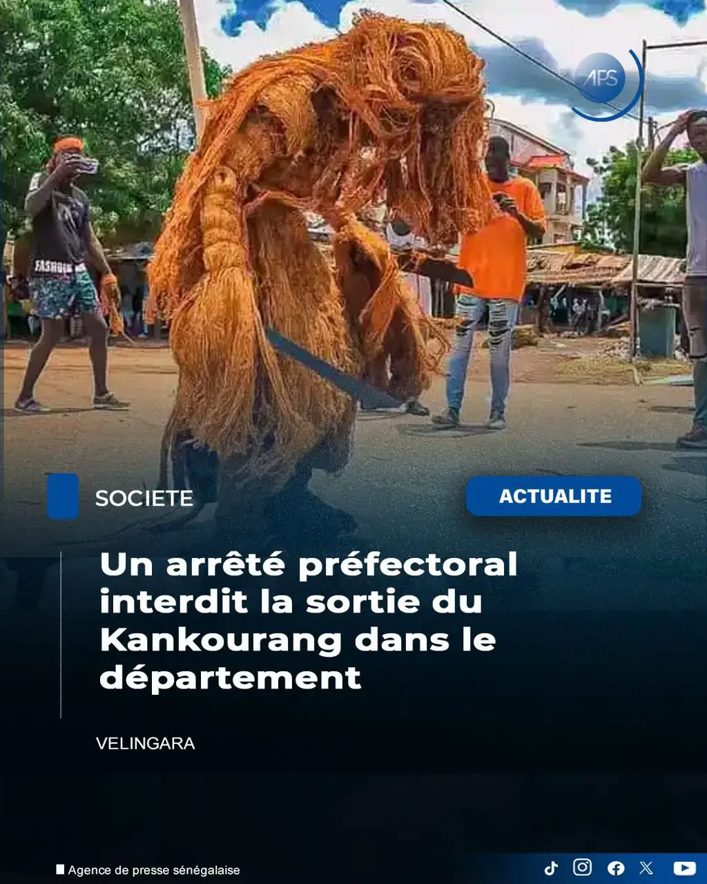 Le préfet de Vélingara, dans la région de Kolda (sud), a pris un arrêté en date du 16 septembre un arrêté interdisant la sortie du Kankourang sur l'ensemble du du département 💔😞 @tiktok_senegal 🇸🇳  