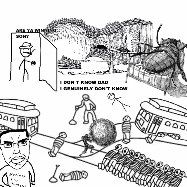 #sysyphusthemyth #kafka #plato #nothingeverhappens #areyouwinningson 