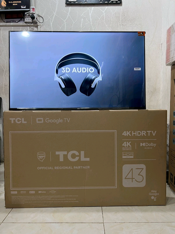 TCL 43V6C 43 inch Smart 4K HDR TV KSh31,000/= Key Features  · 4K HDR · Direct LED · HVA Screen · AiPQ Processor · Multi HDR Format · 120Hz Game Accelerator in FHD resolution · Dolby Atmos · Google TV · Hands-Free Google Assistant · Works with Alexa  #tcl #buytvonline #tcl4ktv 