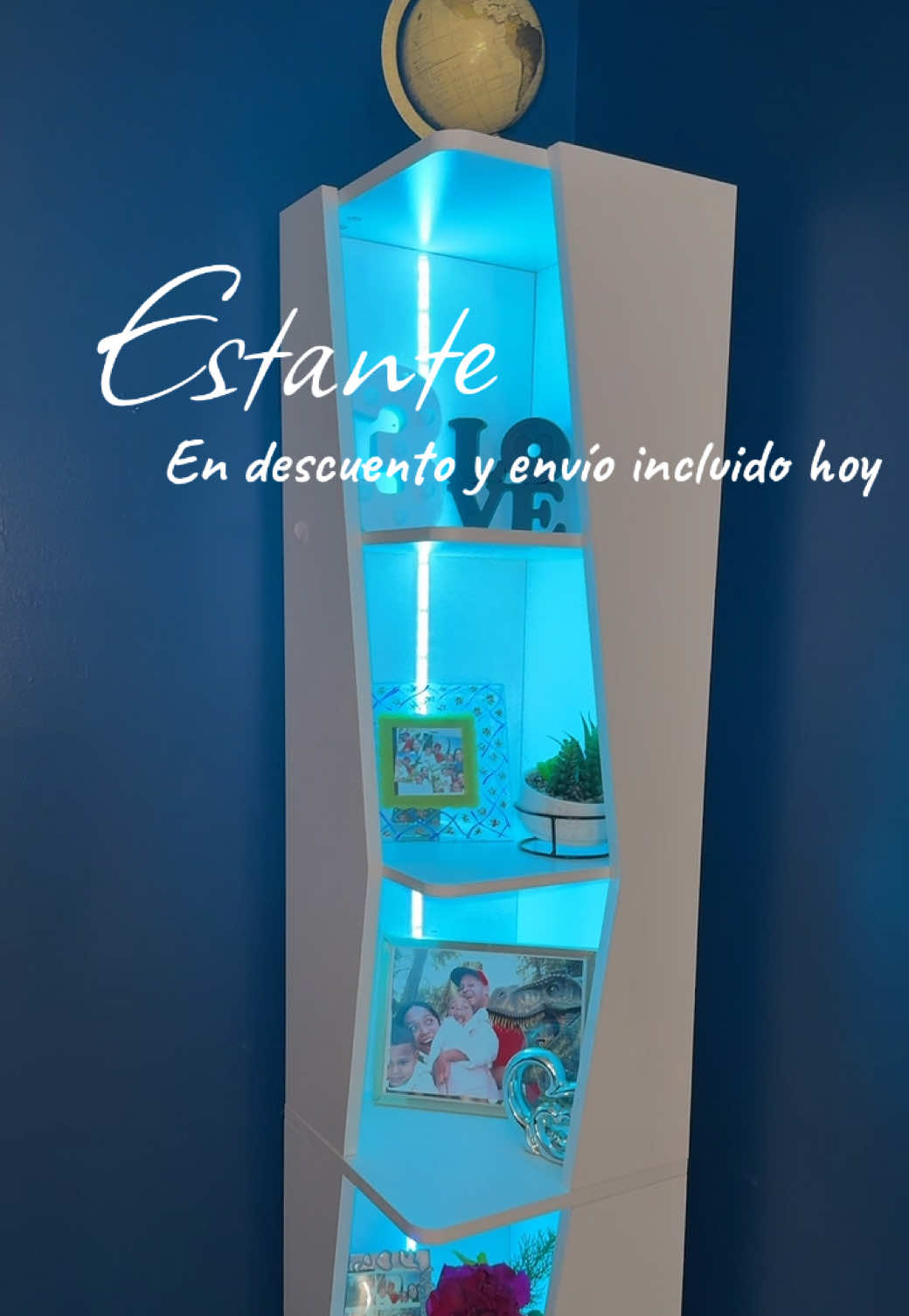 Estante esquinero con luces led #estante #estantes #estantesorganizadores @Yitahomefurniture 