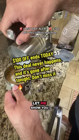 $100 OFF ends TODAY 👀 This deal never happens, and it’s gone after tonight. Don’t miss it ☕🔥 #CoffeeTok #HomeCafe #CoffeeLovers #BudgetFinds #DailyCoffee 