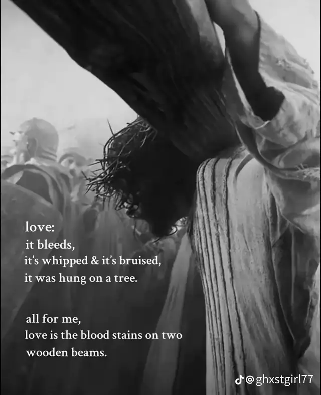 LOVE is the bloodstains on two wooden beams!