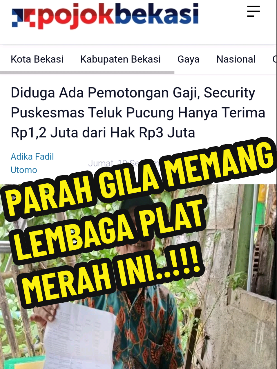 GAJI SATPAM PUSKESMAS TELUK PUCUNG BEKASI DI SUNAT 1,8 JUTA SELAMA 12 TAHUN!!! #bekasi #fyp #telukpucungbekasi #korupsi 