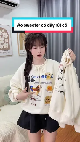 Áo sweeter có dây rút cổ  #sweeter #aoni #xuhuong #thudong 