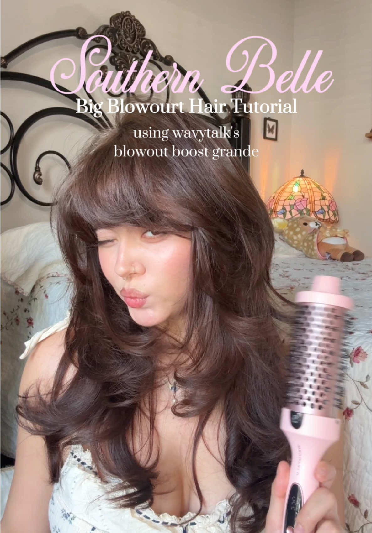 Trying southern belle big blowout hair with my new @wavytalkofficial thermal brush 🤭 #wavytalk 
