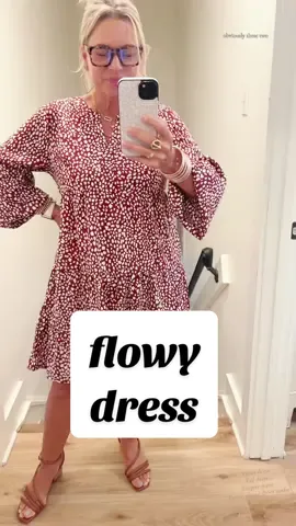 The cutest floaty dress for work or church 🍁  #tiktokshoprestock #falldress #churchdress #workdress #dressoutfit 
