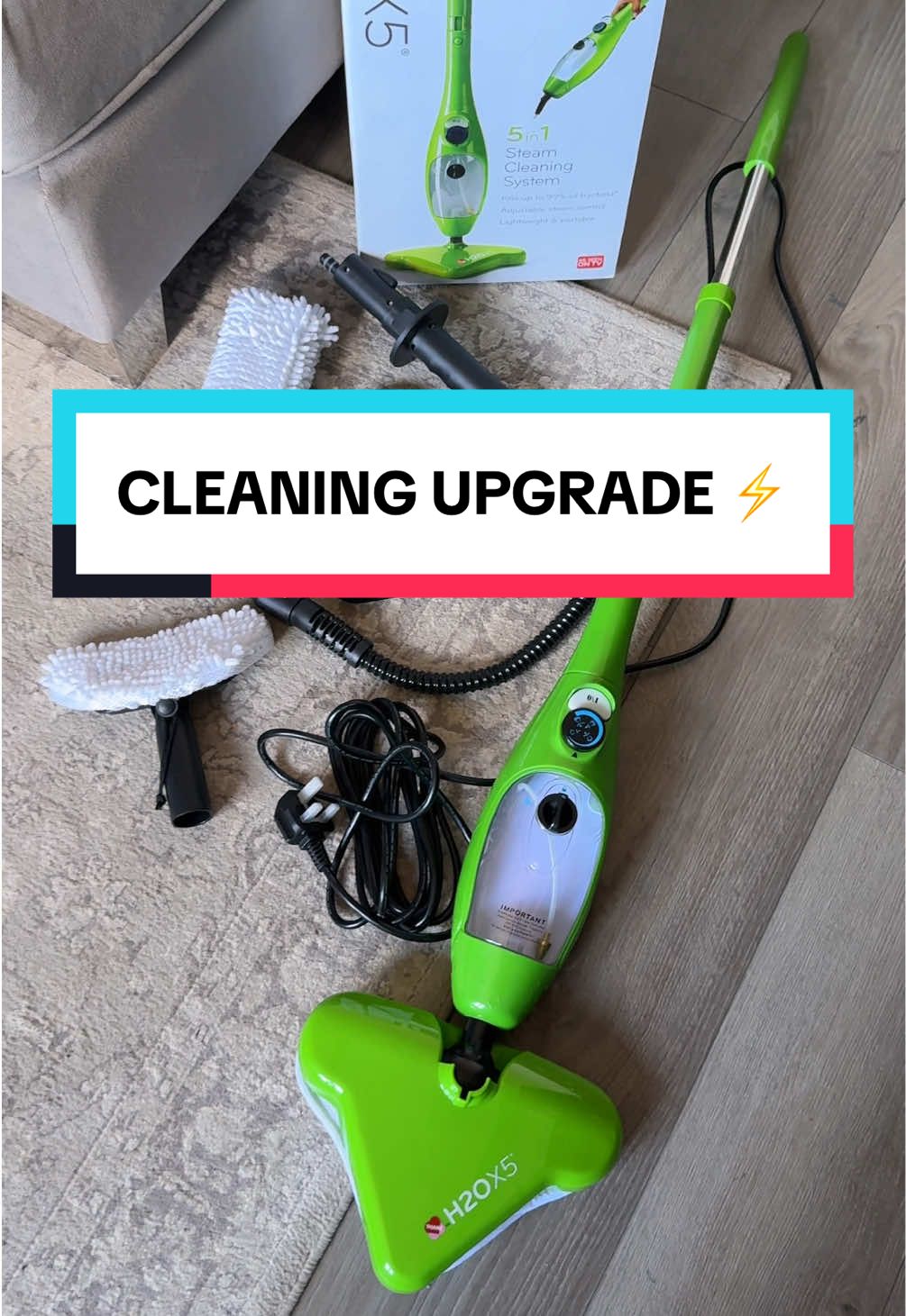 Cleaning is about to get so much quicker & easier ⚡️ Thanks to the H2O X5 Steam Cleaner. Completely chemical-free so better for your home and the environment, includes handheld mode and perfect for floors, carpet, upholstery, windows & more! Comment ‘X5’ to get yours ✨ #h2ox5 #steamcleaning #cleaning #CleanTok #homecleaning #steammop #fyp #homeessentials #tiktokmademebuyit 