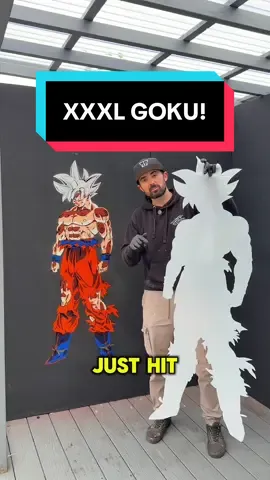 Replying to @tyyy😛😛 ANYONE can paint this huge goku… here’s how to do it #customstencil #diyart #spraypaint #anime #fanart 