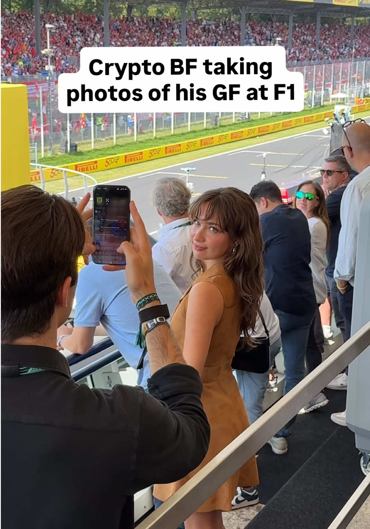 Bro was multitasking 😂 #formula1 #crypto #Tech @okx 