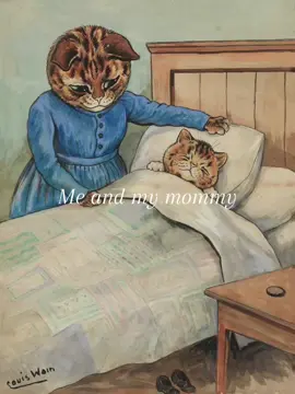 I love my mom and Louis Wain paintings #cat #art #mom #iloveyou #cats 