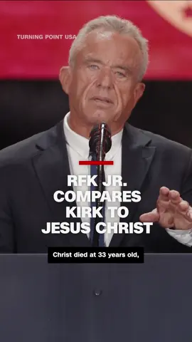 Health and Human Services Secretary Robert F. Kennedy Jr. remembered Charlie Kirk’s “devotion to his God” during remarks at Kirk’s memorial service, and drew a parallel between the life of the assassinated political activist and that of Jesus Christ. #CNN #News