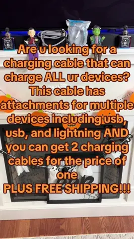 Are you looking for a charging cable that can charge ALLLL ur devices? This one can do it all! It charges USBC,USB,USBA and LIGHTNING!! All on one cord Best part is Buy 1 Get 1 Free they 6.6ft  4-in long AND THEY HAVE FREE SHIPPING!! #allinonecharging #fastcharging #fastcharge #usbchargingcable #chargingcable 