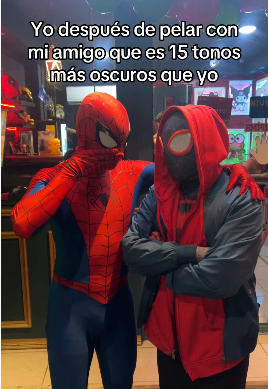 No se porque se enoja Miles 🥺 @Miles sv 🖤❤️ #humor #amigos #spiderman #spidermancosplay #milesmorales 