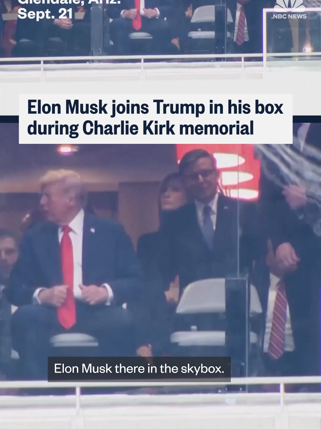 #ElonMusk took a seat beside President #Trump in his private box during a memorial for Charlie Kirk. The interaction marked the first public sighting of Musk and Trump together in months.