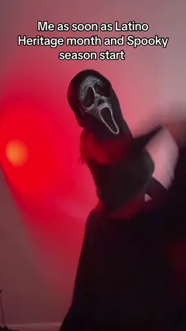 Let spooky season and Latino heritage month begin ❤️‍🔥  I’m so excited to be getting back into folclórico 💃🏻 #latinoheritagemonth #spookyseason #ghostface 