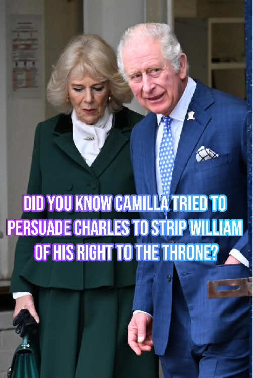 Did you know Camilla tried to persuade Charles to strip William of his right to the throne?#tiktok #royal #celebrity #camilla #charles 