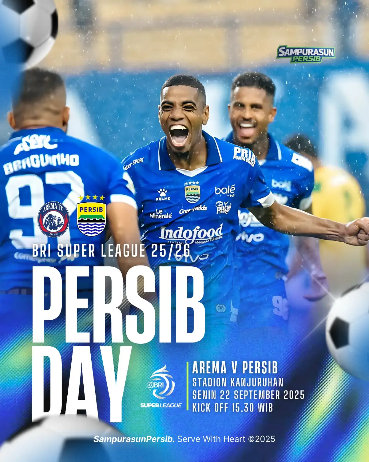 PERSIB DAY💙🔥 Sore ini PERSIB siap bertarung lawan Arema FC di Stadion Kanjuruhan. Bobotoh, hayu urangg dukung penuh Maung Bandung untuk pulang dengan tiga poin! 💙⚽ #persibnuaing #sampurasunpersib #persibworld #persibbandung #persibjuara        
