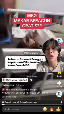 makan bergizi gratis. 🙏🥹😨😱 Mudah2an ga ada korban jiwa Ya Allah. mgkn lain waktu pemerintah bisa memperhatikan hal ini biar ga ada korban mbg gratis lagi. jgn sampe *amit amit* dana untuk mbg dikorupsi lagi. coyyy. 