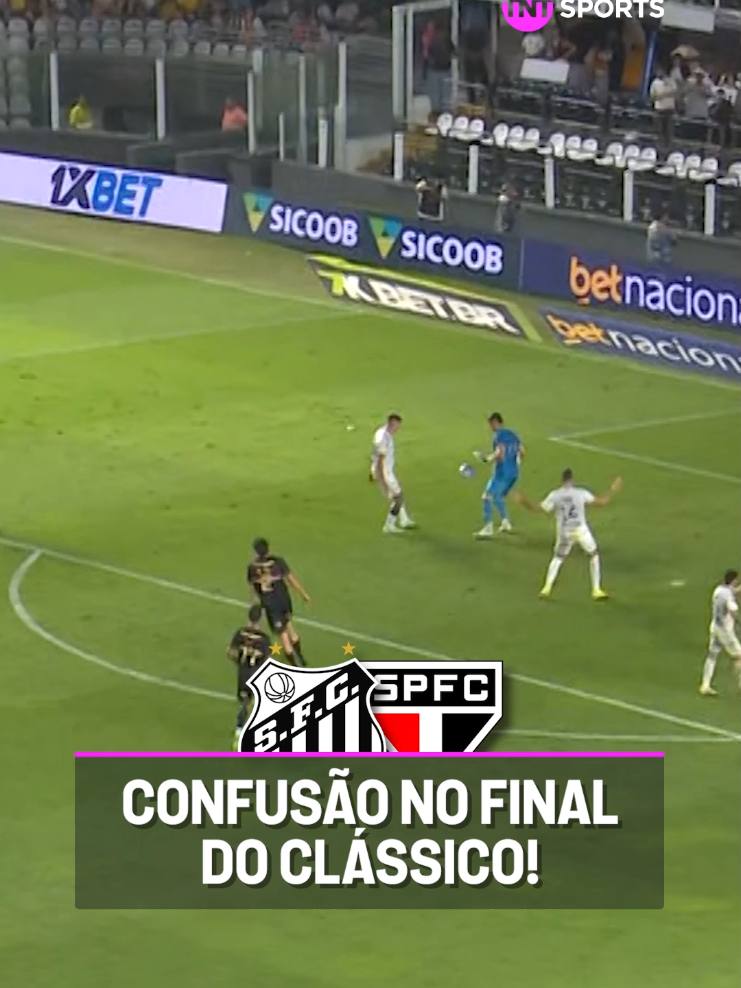 O ÚLTIMO LANCE DO CLÁSSICO FOI UMA CONFUSÃO DAQUELAS! 😬👀 O goleiro Gabriel Brazão foi pra cima do Rigoni e os dois levaram cartão amarelo! #BrasileirãoBetano #FutebolBrasileiro #Santos #SaoPaulo #TikTokEsportes