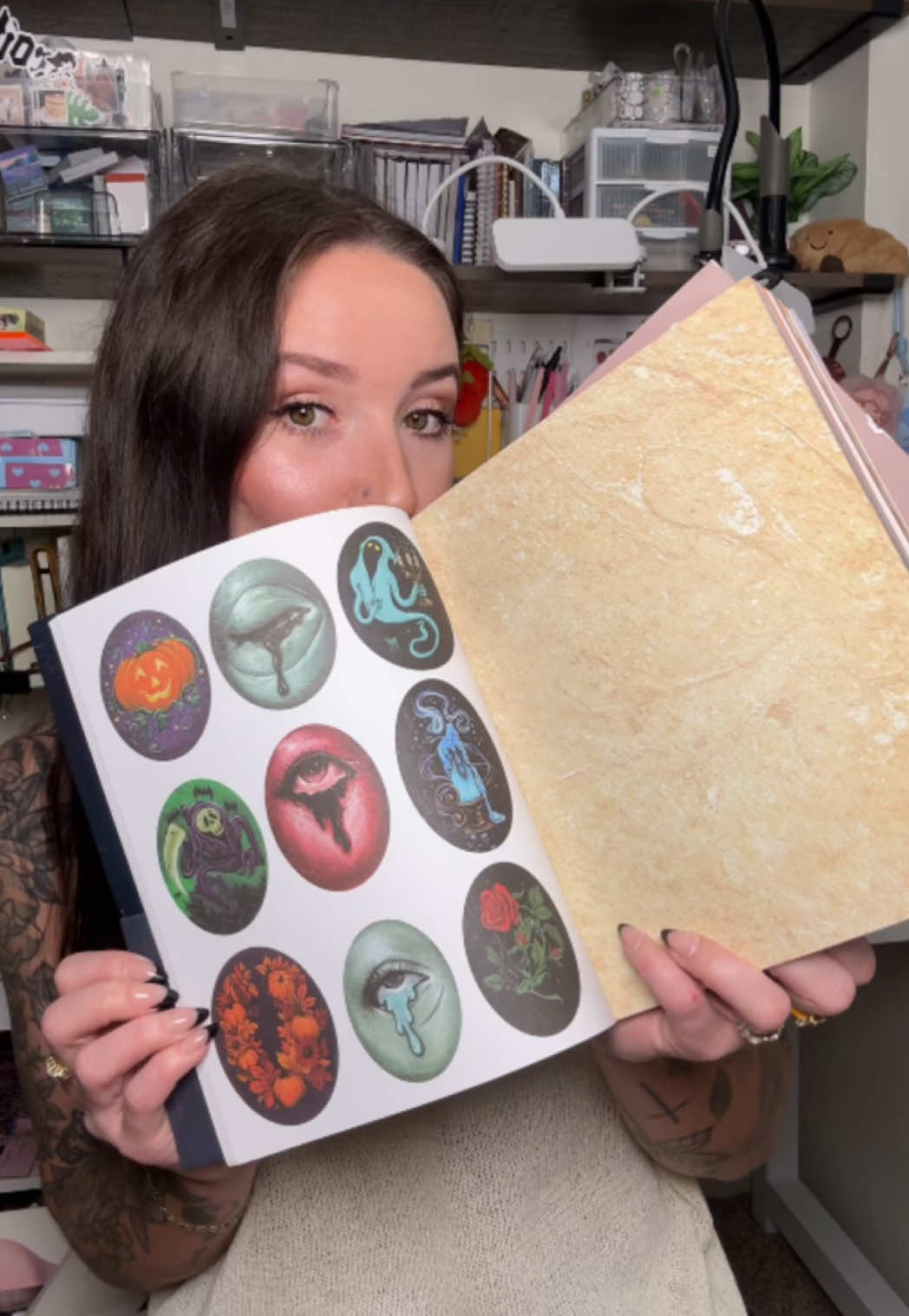 The cutest scrapbooking and junk journaling book for Halloween! Would be so so fun for crafty kids. This has coloring pages, stickers, double-sided paper, cut outs and so much more. Can’t wait to journal with this! #TikTokShopRestock #HalloweenCrafts #Halloween #JunkJournaling #Scrapbooking    