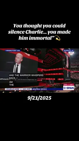 You thought you could silence Charlie… but in truth, you made him immortal. 💫 His legacy lives on in millions who will carry the torch forward.” #CharlieKirk #StephenMiller #TurningPointUSA #ImmortalLegacy #CarryTheTorch 