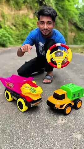 Dump truck and RC Dinosaur truck testing 🔥 #ToyTales #BritishToys #ToyReview #KidsToys #ToyTrends2025 