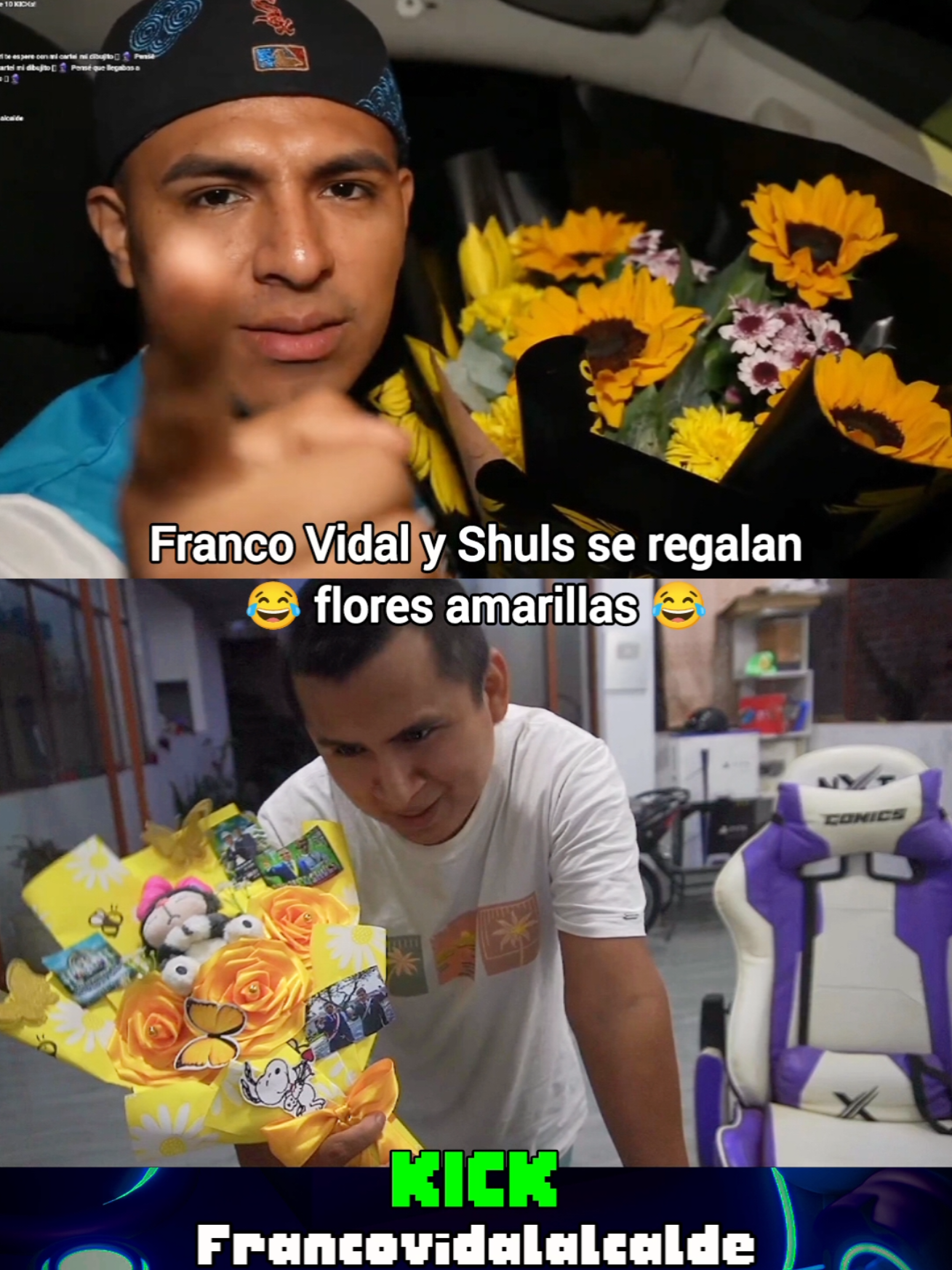 Franco Vidal y Shuls se regalan flores amarillas 😂😂 #francovidalalcalde #francovidal #floresamarillas #shuls #chuls 
