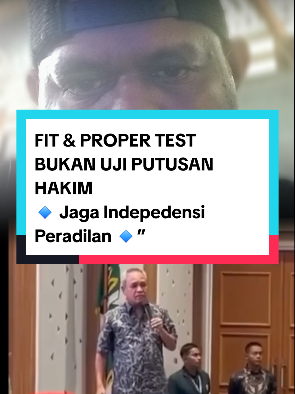 Fit & proper test itu memang tugas DPR. Tapi ingat, ranah putusan hakim adalah independensi peradilan. Kalau sudah ada vonis, apalagi kasus besar seperti Sambo, alasan hukumnya jelas tertulis di putusan pengadilan. Bukan untuk diuji ulang di ruang politik. Mari jaga kewenangan sesuai koridor.” #DPR #FitAndProperTest #IndependensiHakim #KasusSambo #RuleOfLaw 
