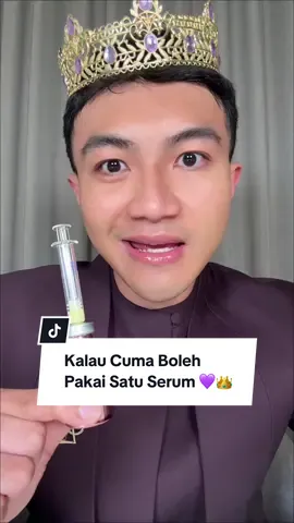 Kalau cuma boleh pakai satu serum seumur hidup baginda, retinal serum terbarunya FFY @Finally Found You adalah jawabannya! 💜👀👑✨ #kerajaanglowing #finallyfoundyou #serum #retinal #OneShotMaximumImpact 