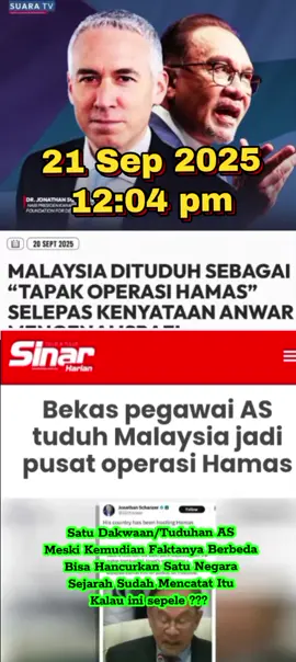 Bekas penganalisis kewangan keganasan di Jabatan Perbendaharaan Amerika Syarikat (AS), Jonathan Schanzer mencipta kontroversi apabila mendakwa Malaysia telah lama menjadi pusat operasi anggota Hamas. Dalam satu hantaran di platform X, Jonathan turut menegaskan Perdana Menteri, Datuk Seri Anwar Ibrahim tidak berminat dengan perdamaian #as #malaysia #hamas #konflikglobal #WorldNews 
