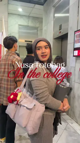 ToteBag for college is here‼️🩶 #fypシ #college #totebag #taskuliah #dailybag 