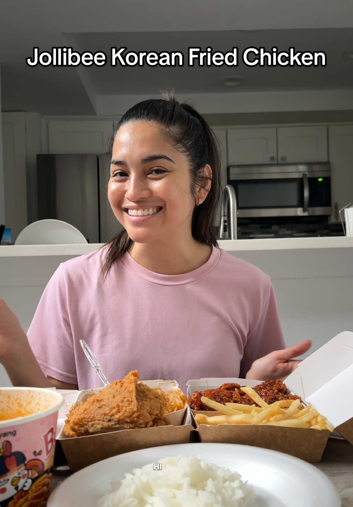 Trying the new Jollibee x Katseye Korean Fried Chicken! Honest review. Have you tried it? 🍗 …and yes, I know I eat weird, but I’m not applying to be your favorite mukbanger. 😂 #jollibee #katseyejollibee #jollibeemukbang #koreanfriedchicken #buldakcarbonara 