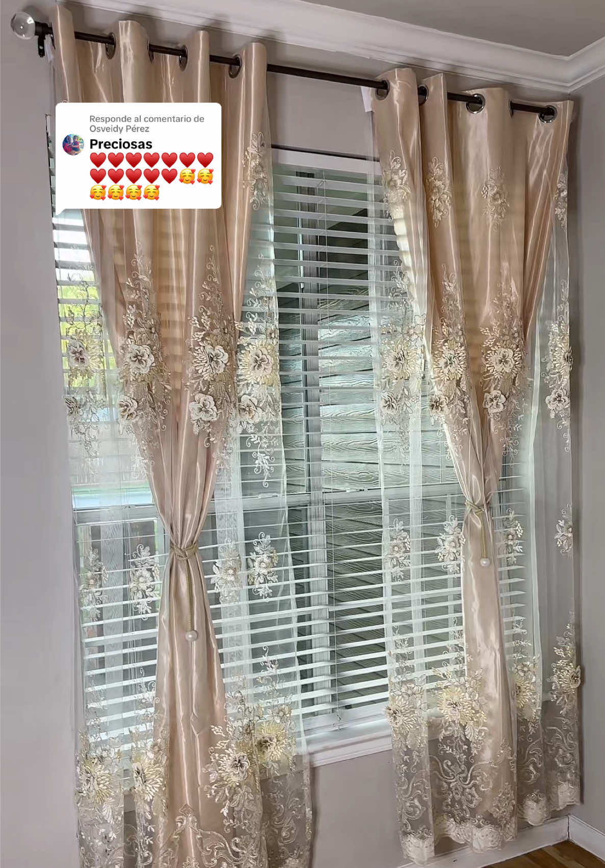 Respuesta a @Osveidy Pérez Cortinas con bordado floral ##tiktokshop ##mujeres ##hogar ##cortinas ##decoration ##dormitorio ##