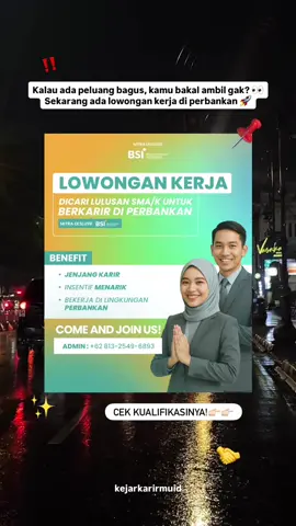 Follow akun ini untuk update info loker lulusan SMA/Sederajat & Tips Karir 📢 Grup Eksklusif & Info Loker gabung melalui link di bio‼️ #loker #lokerterbaru #lokerterupdate #lokerbumn #lokerterkini 