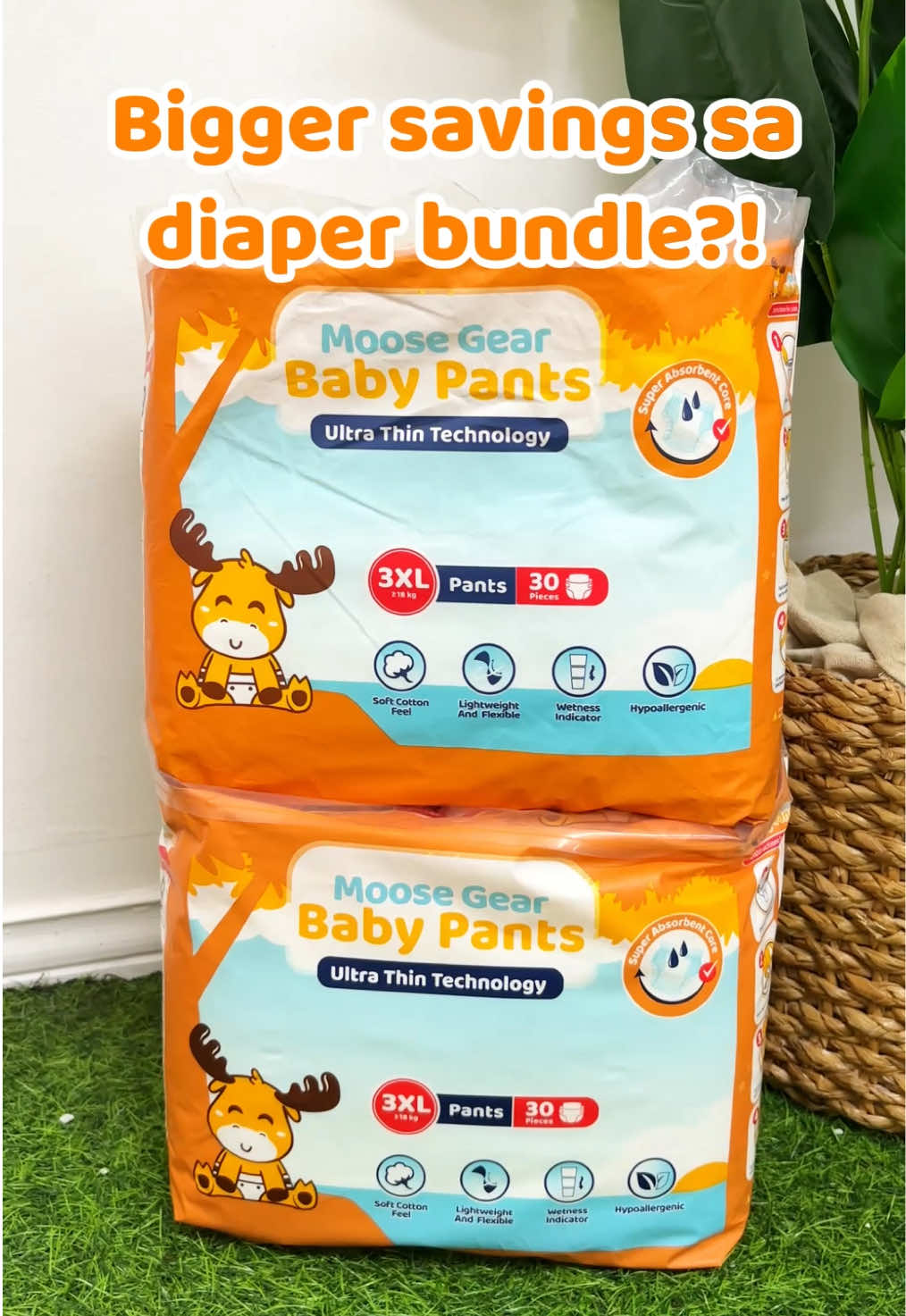 BIG BUNDLE, BIGGER SAVINGS! 🌟 Give your little one quality comfort and protection at an affordable price with the Moose Gear Baby Pants Diapers Bundle! Buy our 2-Pack Bundle and save up to 18% OFF! 🤩🍃 Shop now and save BIG on bundles! #moosegearbaby #diaperbundle #diapersale #diaperreviews #diapertok 