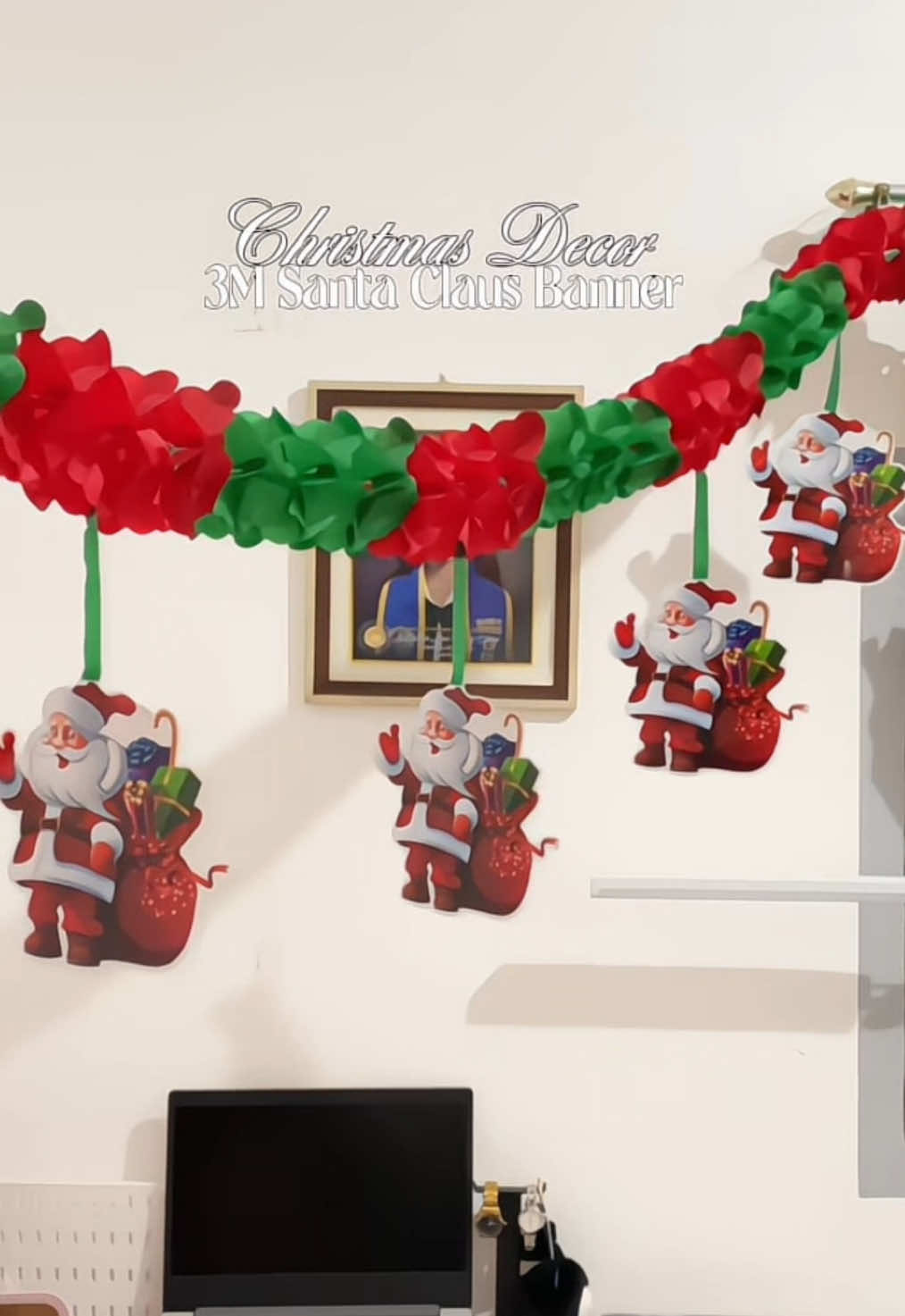 3 meters Santa Claus Banner✨ add this to your Christmas decorations on December😍 @Funfull Time Party #christmasdecor #santaclaus #santaclausbanner #christmasbanner #christmasgarland 