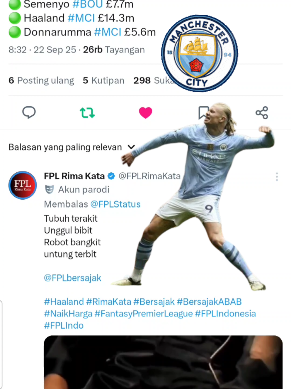 ........  Tubuh terakit Unggul bibit Robot bangkit untung terbit @FPL Bersajak 🌐  #Haaland #RimaKata #Bersajak #FantasyPremierLeague #FPLIndonesia 