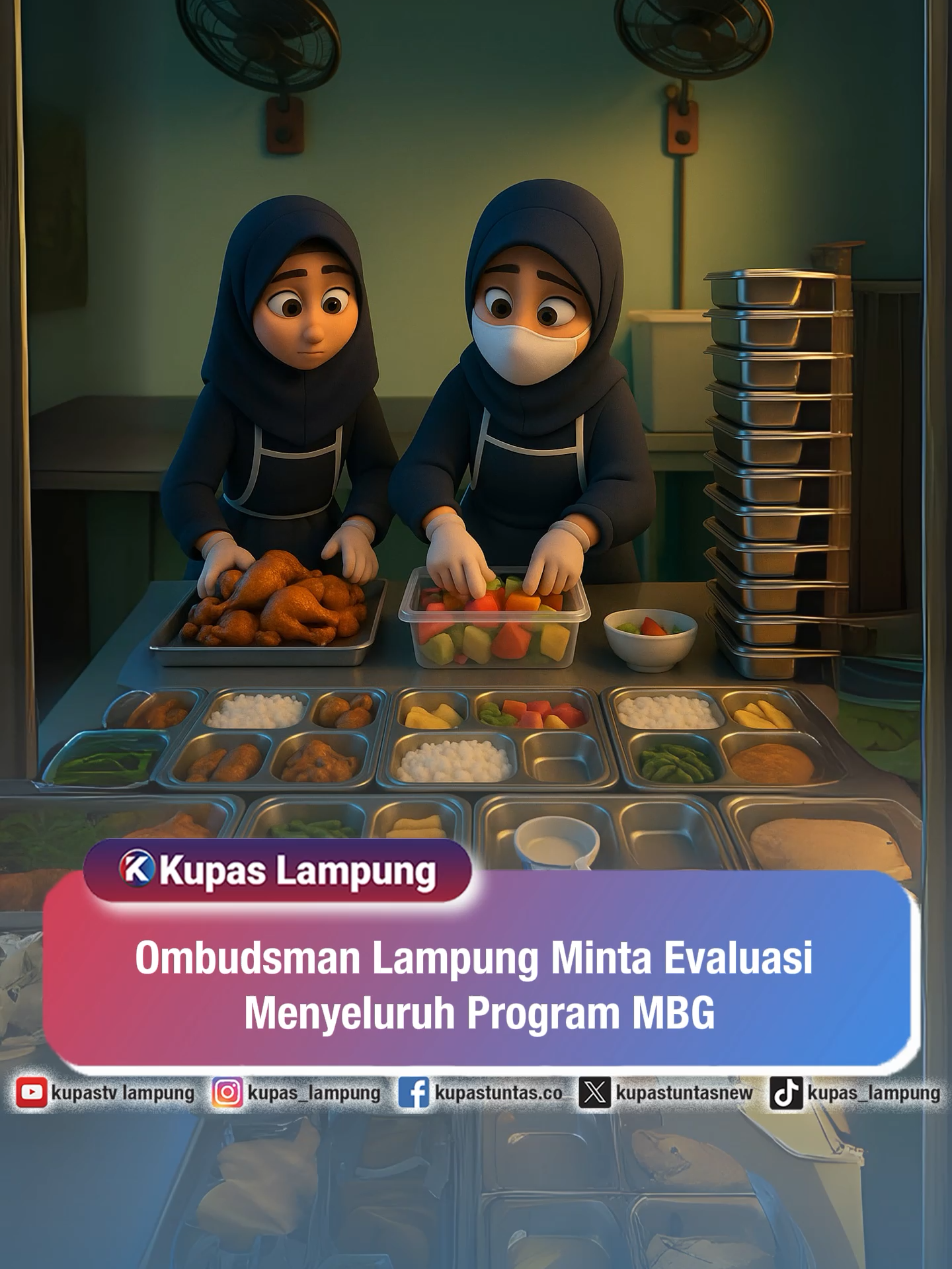 Ombudsman Lampung Minta Evaluasi Menyeluruh Program MBG . . Ombudsman RI Perwakilan Lampung menyoroti usulan penggantian program Makan Bergizi Gratis (MBG) menjadi bantuan uang tunai atau beras pasca munculnya beberapa kasus keracunan siswa. Kepala Ombudsman Lampung, Nur Rakhman Yusuf, Senin (22/9/2025), menegaskan bahwa pihaknya tidak dapat mengintervensi kebijakan, namun mendorong evaluasi menyeluruh agar pelaksanaan program lebih optimal dan tepat sasaran.  - Untuk berita selengkapnya, baca di www.kupastuntas.co - #MBGLampung #OmbudsmanLampung #EvaluasiProgram