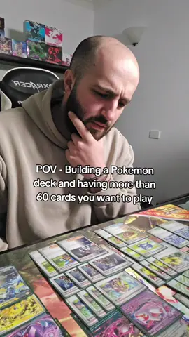 Sometimes building a 60 card Pokemon Trading Card Game deck is harder than it seems. So many times I build my initial deck and realised it's like 64 cards and then I need to cut stuff even though I dont want to 😭 #pokemontiktok #pokemoncommunity #pokemon #pokemontcg #pokemoncards 