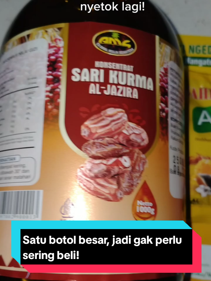 Sari Kurma dibuat dari kurma pilihan yang diolah higienis, menjaga rasa dan manfaat alaminya. ✔️Membantu menambah stamina & daya tahan tubuh ✔️Kaya zat besi, vitamin & mineral ✔️Cocok untuk anak, ibu hamil, hingga orang tua ✔️Praktis: bisa diminum langsung atau dicampur minuman ✨Sari Kurma, kebaikan alami yang menyehatkan keluarga setiap hari #sarikurma #aljazira #kurma #cair #fyp 