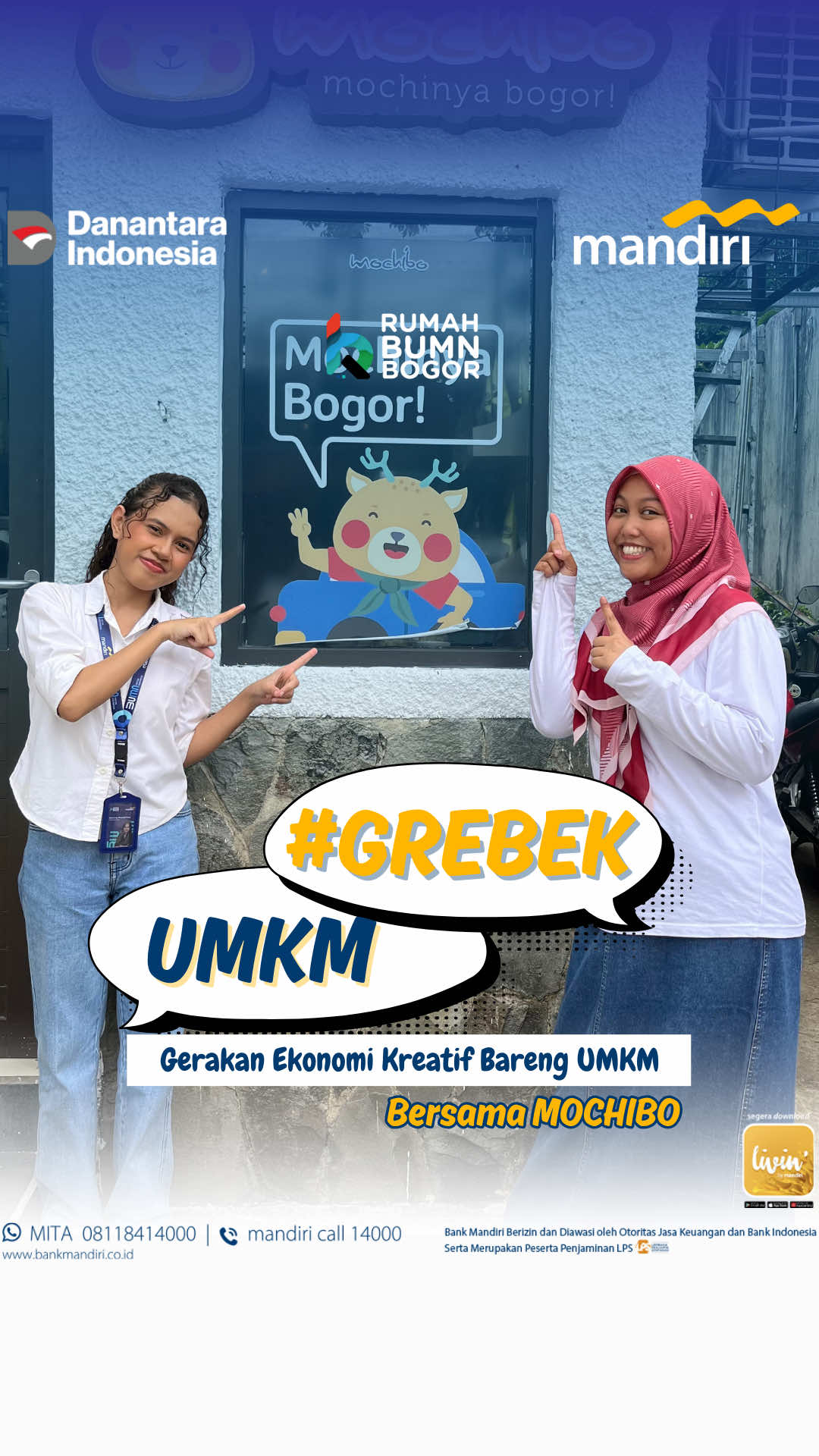 📢 #GrebekUMKM – Gerakan Ekonomi Kreatif Bareng UMKM 📆 Episode 1: Mochibo, Mochinya Bogor! 🎉✨ Bogor punya banyak produk unik, salah satunya adalah Mochibo – Mochinya Bogor 🥢. Berdiri sejak 2014, Mochibo menghadirkan mochi dengan varian isi khas Bogor, seperti buah pala 🍊 dan nanas 🍍, yang kini jadi salah satu oleh-oleh wajib dari Kota Hujan. Mochibo kemudian bergabung sebagai UMKM binaan Rumah BUMN Bogor sejak tahun 2017, dan terus berkembang hingga dikenal lebih luas. Produk ini jadi contoh nyata bagaimana UMKM lokal bisa mengangkat potensi daerah jadi oleh-oleh khas yang bernilai tinggi. 💪 ✨ Ini baru salah satu dari banyaknya UMKM binaan Rumah BUMN Bogor yang penuh inovasi dan semangat. 📍 Nantikan kunjungan #GrebekUMKM berikutnya, dan mari terus dukung UMKM lokal agar makin kuat dan mendunia! 🚀 #GrebekUMKM #RumahBUMNBogor #UMKMNaikKelas     