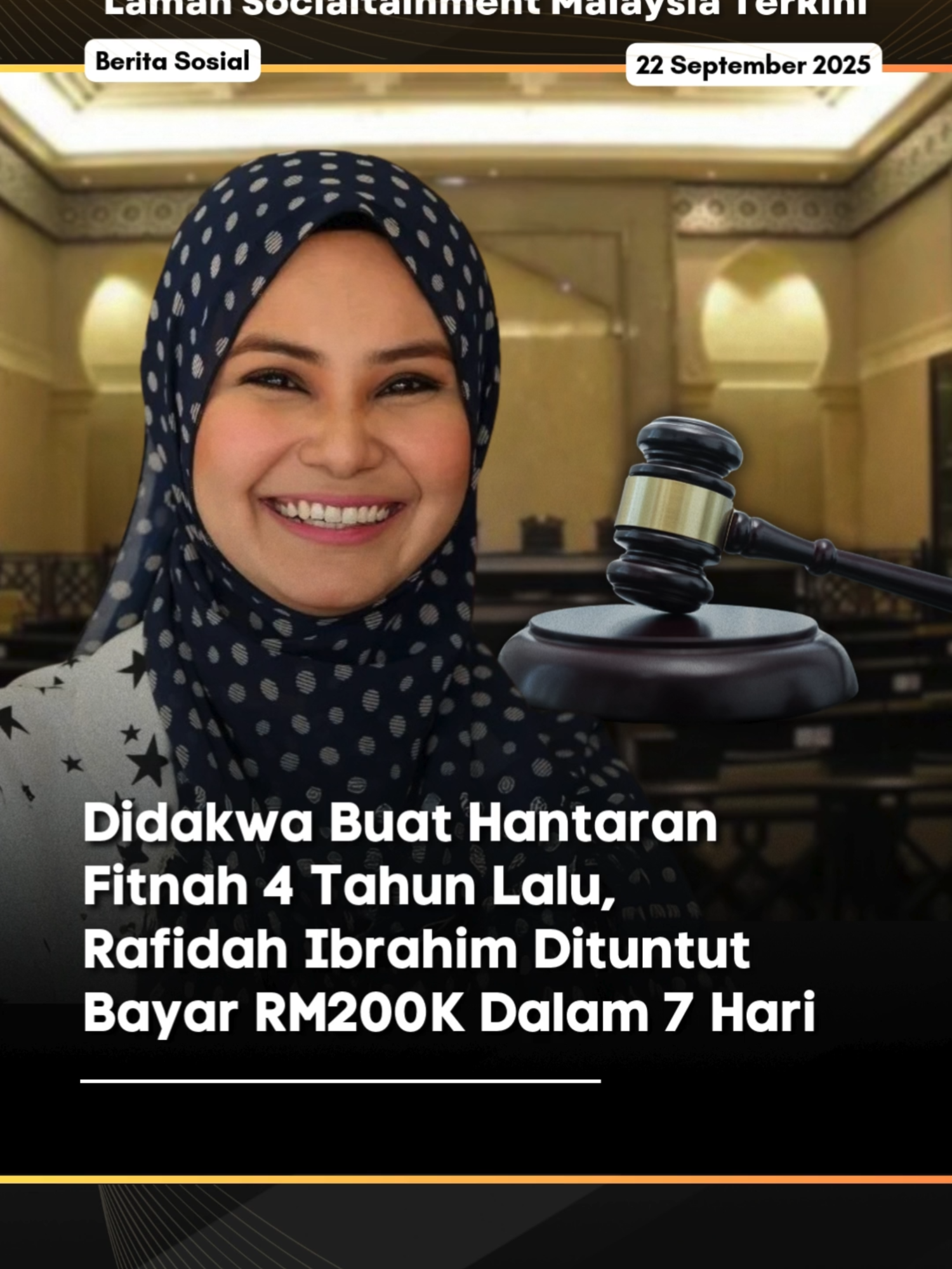 Pelakon dan pempengaruh, Rafidah Ibrahim diarahkan membayar ganti rugi sebanyak RM281,200 kepada usahawan Datuk Haris Embong serta syarikatnya dalam tempoh tujuh hari. Keputusan itu dibuat oleh Mahkamah Tinggi selepas Haris dan syarikatnya berjaya dalam saman berhubung hantaran fitnah yang dimuat naik Rafidah di media sosial empat tahun lalu. Untuk berita penuh boleh baca di kotak hijau di atas [ SIla layari www.lobakmerah.com untuk baca berita penuh sekiranya kotak hijau hilang ] Jangan lupa untuk Like, Comment. Share dan Follow Lobak Merah! 🧡 Terima Kasih! #fyp #news #trends #berita lobakmerah