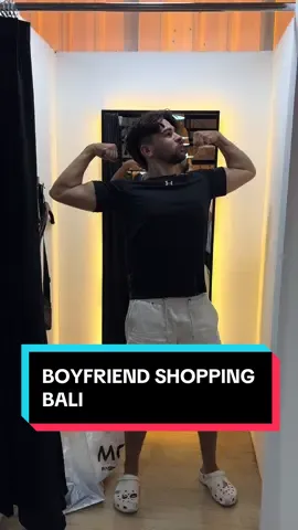 The way he is the woman in our relationship?  📍MODE Fashion Outlet, Kerobokan  Most of these t shirts were 100-200k !!!!! SAVE this post for your trip to Bali and follow me for more Bali recs✈️🌺#balishopping #bali #travelbali #balirecommendation #boyfriendshopping 
