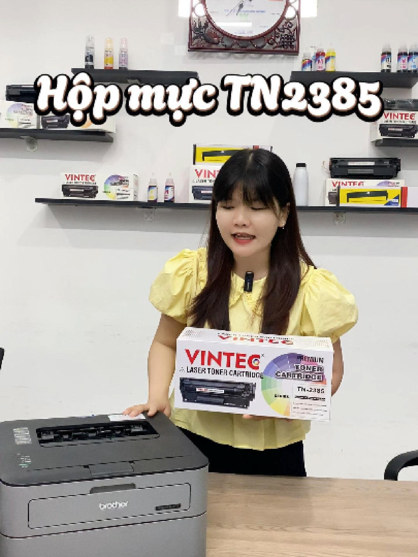 Hộp mực TN2385, tương thích với nhiều dùng máy của nhà Brother: Dành cho máy HL-L2321D/HL-L2361DN/HL-L2366DW/DCP-L2520D/MFC-L2701D/MFC-L2701DW... #hopmucmayin #mucmayin #mucinbrother #brother2321d #2321d #brother2366dw #fypツ