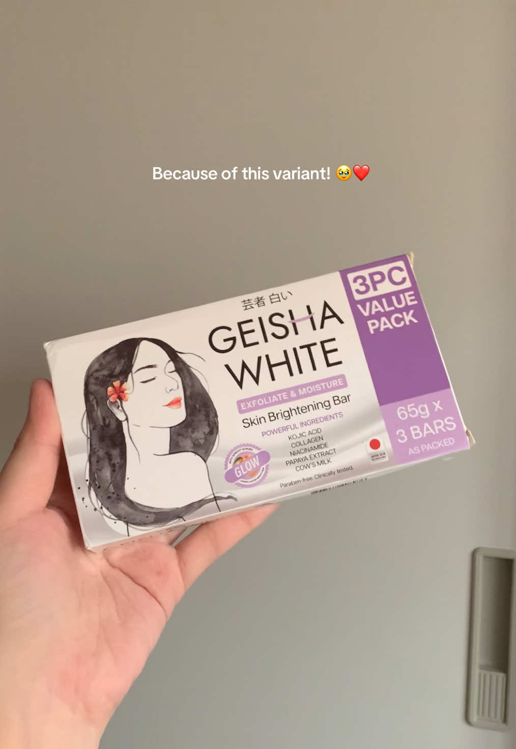Super ganda ng variant nila nato!! 😩❤️ yung effect na nakakawhiten & glowing pero this time, wala ng dryness 🙌🏻 Real sa ‘glow’ variant exfoliate & moisture ✨  #Fyp #foryou #geishawhite #geishawhiteglow #glowingskin 