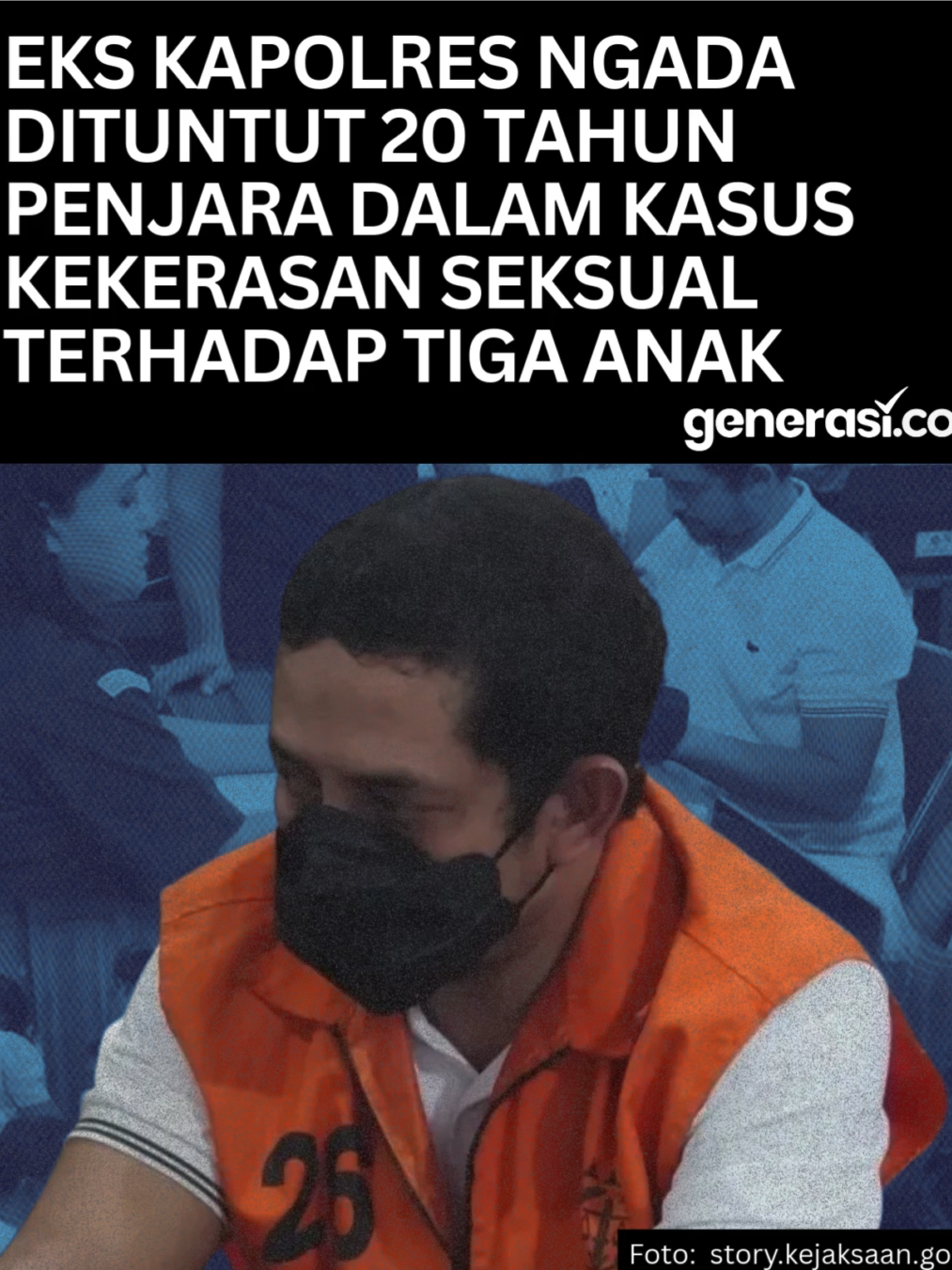 Mantan Kapolres Ngada, AKBP Fajar Widyadharmana Lukman Sumatmadja, dituntut 20 tahun penjara oleh Jaksa Penuntut Umum dalam sidang di Pengadilan Negeri Kupang, Senin (22/9/2025).  Ia dinilai terbukti melakukan persetubuhan terhadap anak serta menyebarkan konten bermuatan asusila. Selain hukuman penjara, jaksa menuntut denda Rp5 miliar subsider 1 tahun 4 bulan kurungan, serta restitusi Rp359,16 juta bagi tiga anak korban sesuai rekomendasi LPSK. Jaksa menilai tidak ada faktor yang meringankan terdakwa, sementara perbuatannya dianggap sangat memberatkan karena menimbulkan trauma mendalam bagi korban, meresahkan masyarakat, mencoreng institusi kepolisian, hingga merusak citra bangsa di mata internasional.  Barang bukti berupa pakaian, telepon genggam, laptop, dan rekaman video diminta dimusnahkan, sedangkan barang milik korban dikembalikan. #polisi #ntt #ngada #generasico