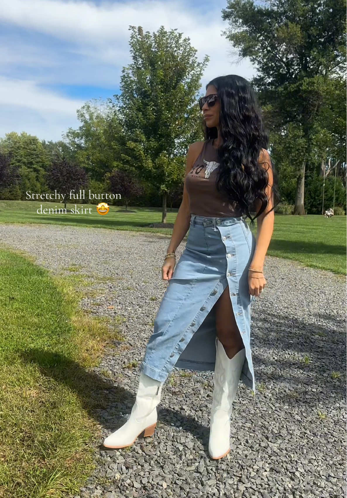 the perfect stretch denim skirt ✨ #denim #denimskirt #skirt #westernstyle 