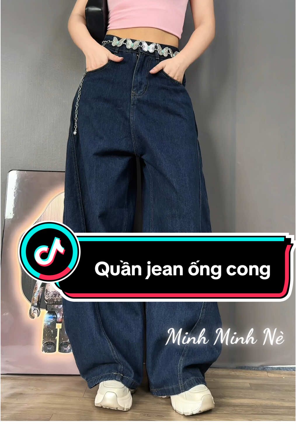 Quần jean rộng ống cong che khuyết điểm siêu tốt #xuhuong #minhminhne #quanjeannu #quanjeanongrong #viral 