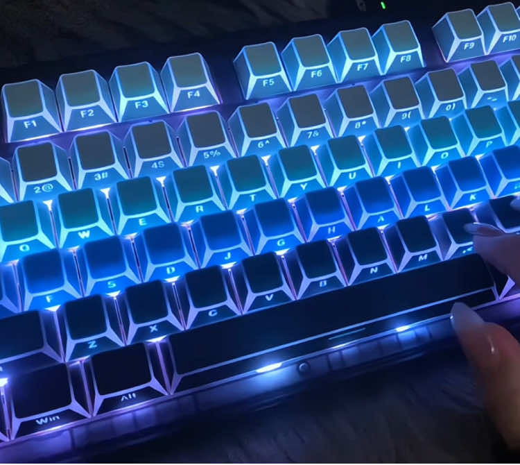 Blue gradient backlight,so cool!💙☠️😎⌨️#keyboard #zornher #viral #trending #zh980 